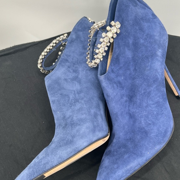Authentic Jimmy Choo Women's Pop Blue Suede Leather Blaize 100 Boots Shoes ~38.5 - Picture 14 of 16
